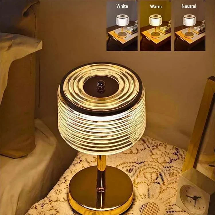 LED Ring Table Lamp with Multi-Layer Shade