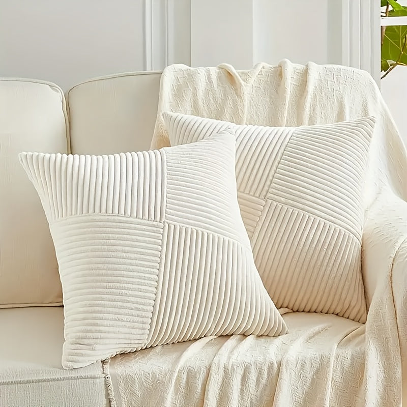 NordLiv Pillowcase Set | Boho Style | Soft Cord | 2 pieces, 45×45 cm, 50x50cm
