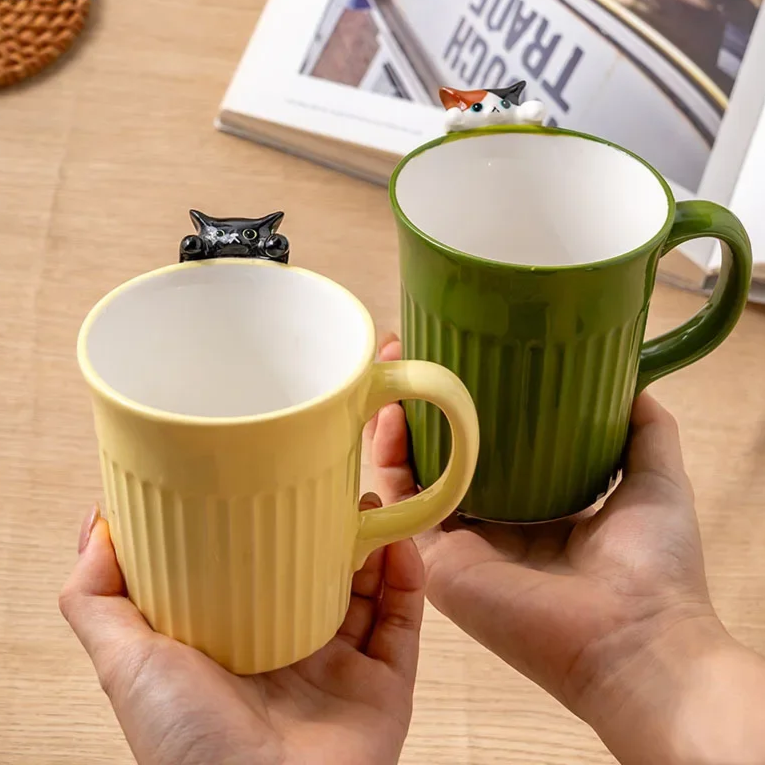 Hanging in There Cat Ceramic Mug