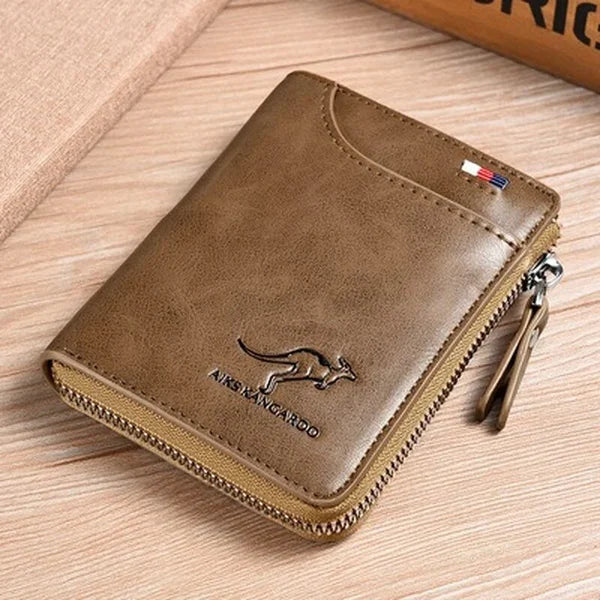 Men's multifunctional RFID-blocking, waterproof and durable PU leather wallet for men
