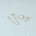 3pc Dainty Floral Tassel Chain Earrings Set