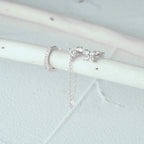 3pc Dainty Floral Tassel Chain Earrings Set