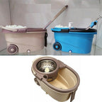 Spin Mop and Bucket Set with Microfiber Heads and Drain Plug