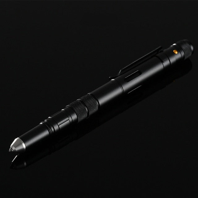 Tactical Pen Flashlight Bottle Opener Emergency Glass Cutter