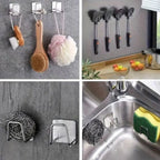 4 pieces | Stainless steel wall holder – Self-adhesive and space-saving