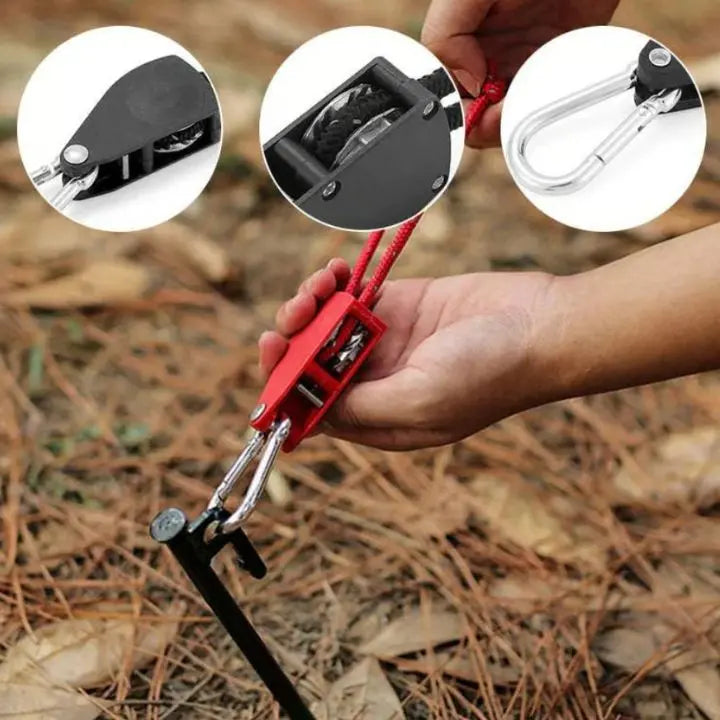 4 pieces | Adjustable outdoor camping rope – stable, reflective and compact
