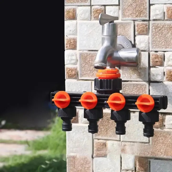 4-Way Garden Hose Connector – Efficient Watering for Your Garden