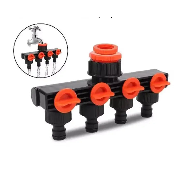 4-Way Garden Hose Connector – Efficient Watering for Your Garden