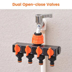 4-Way Garden Hose Splitter – Effortless Water Control for Your Garden