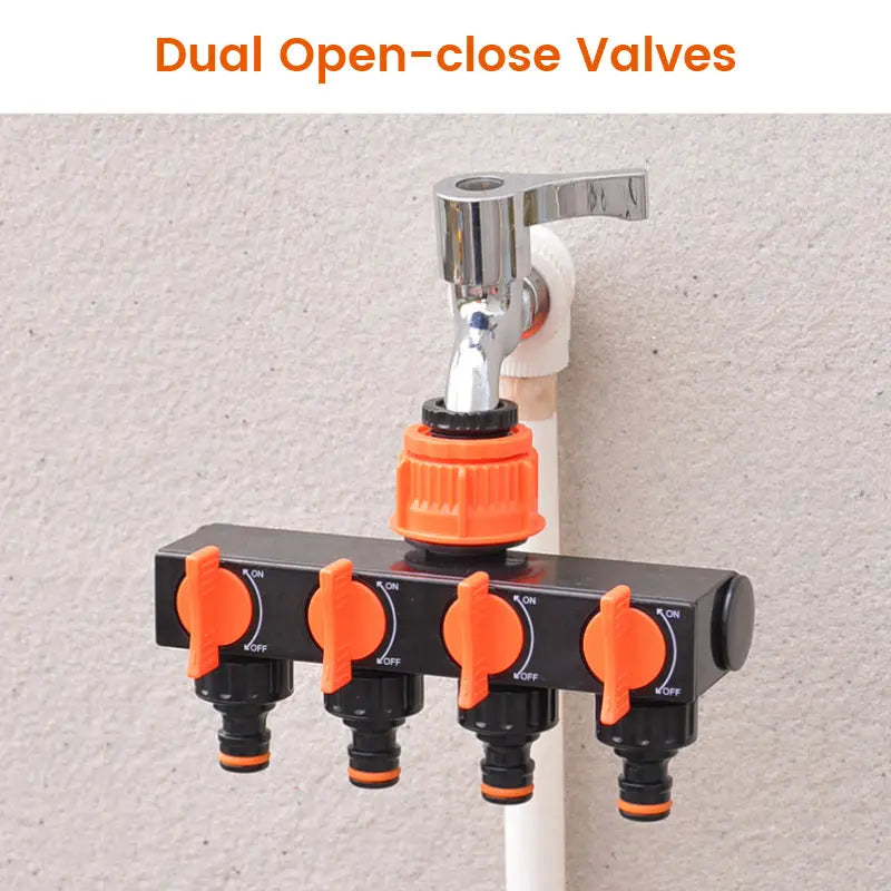 4-Way Garden Hose Splitter – Effortless Water Control for Your Garden