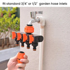 4-Way Garden Hose Splitter – Effortless Water Control for Your Garden