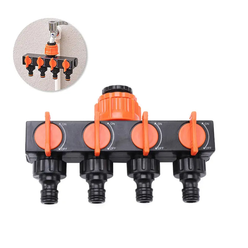 4-Way Garden Hose Splitter – Effortless Water Control for Your Garden