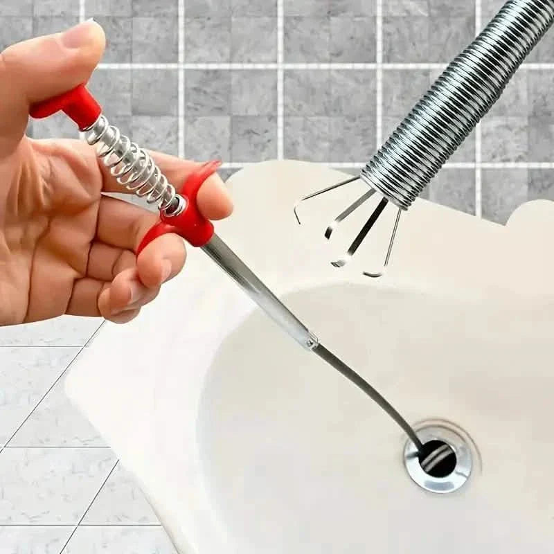 4-Claw Pipe Cleaner, Spring Installation Tool for Kitchen and Bathroom, Hair and Dirt Catcher