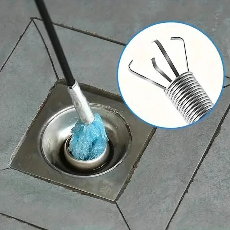4-Claw Pipe Cleaner, Spring Installation Tool for Kitchen and Bathroom, Hair and Dirt Catcher