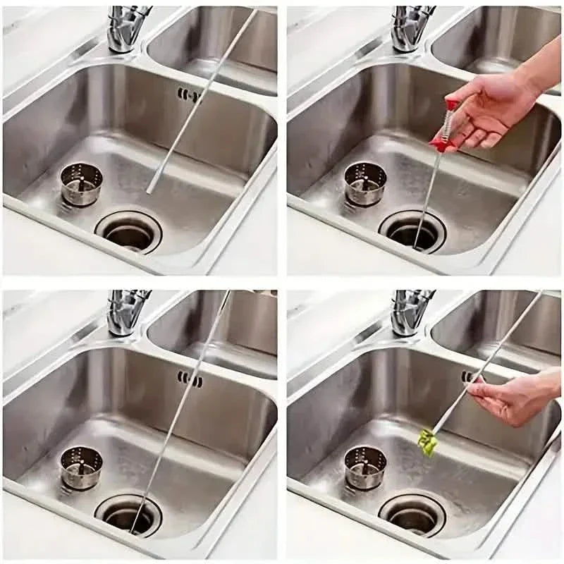 4-Claw Pipe Cleaner, Spring Installation Tool for Kitchen and Bathroom, Hair and Dirt Catcher