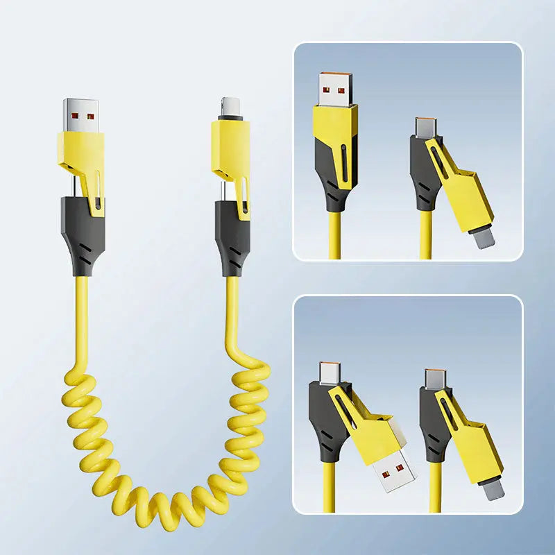 4-in-1 retractable charging cable for ultra-fast charging