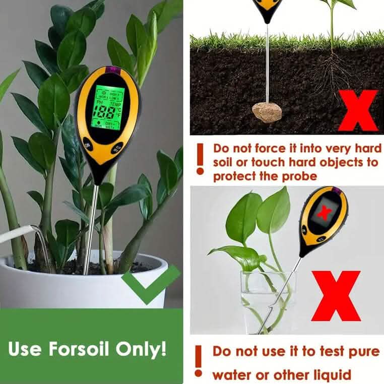 4-in-1 digital soil moisture meter