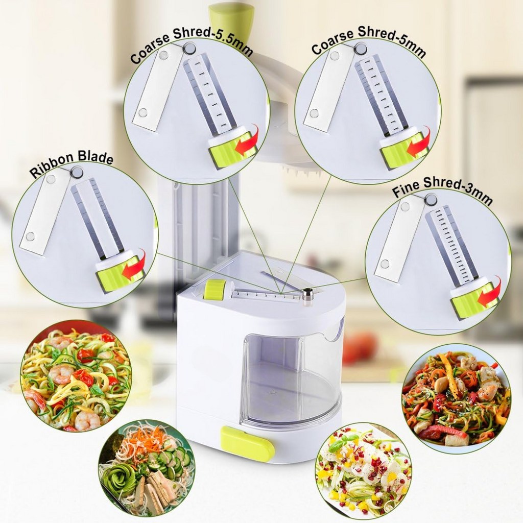 4-in-1 Heavy Vegetable Spiralizer with Strong Suction Cup