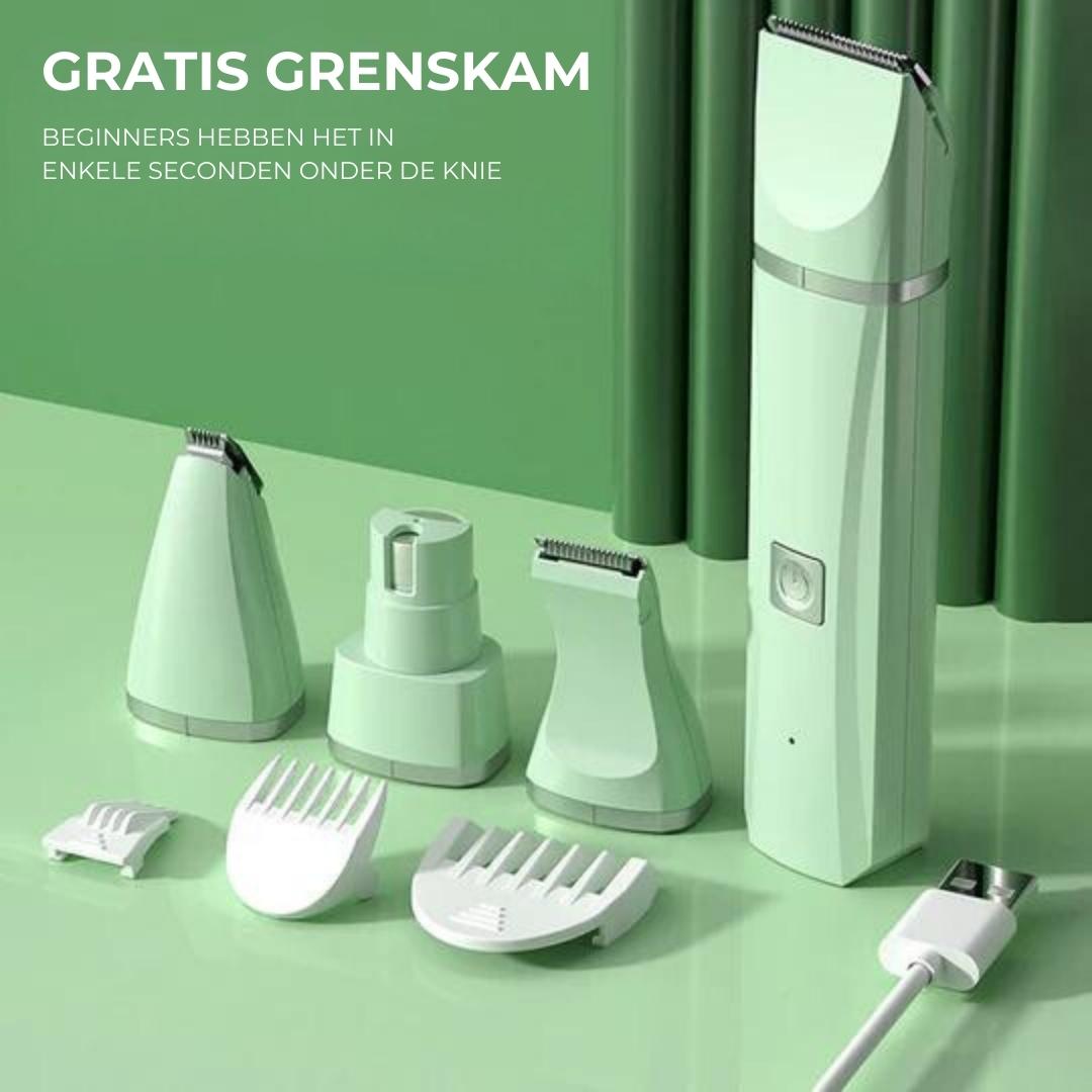 Tierpflegegerät Groomilo 4-in-1 | Quiet & Rechargeable | For Fur & Nails | White-Green