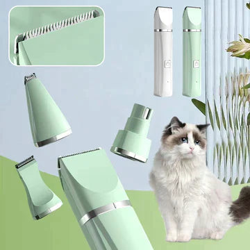 Tierpflegegerät Groomilo 4-in-1 | Quiet & Rechargeable | For Fur & Nails | White-Green