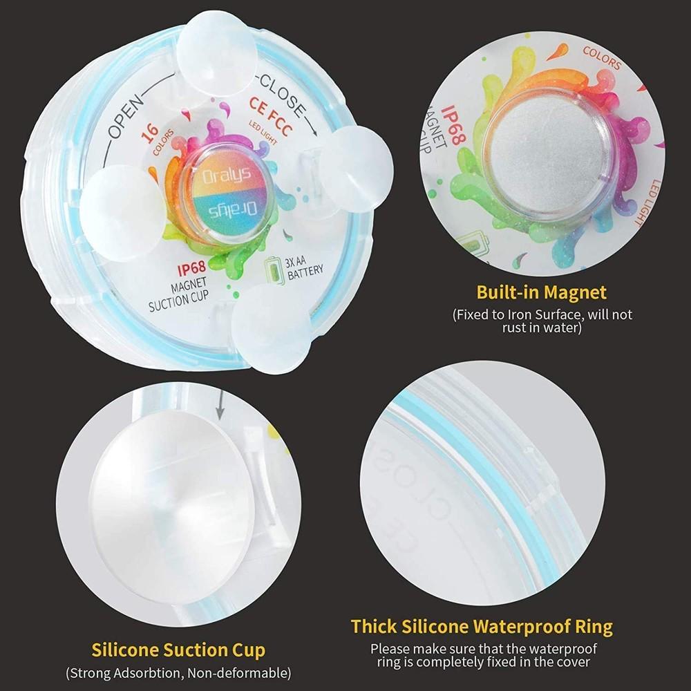 4-Pack: Decorative waterproof battery-operated LED lights - 16 changing colors