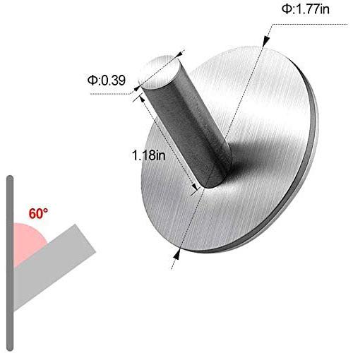 4-Pack: Heavy Duty Durable 304 Stainless Steel Wall Hooks