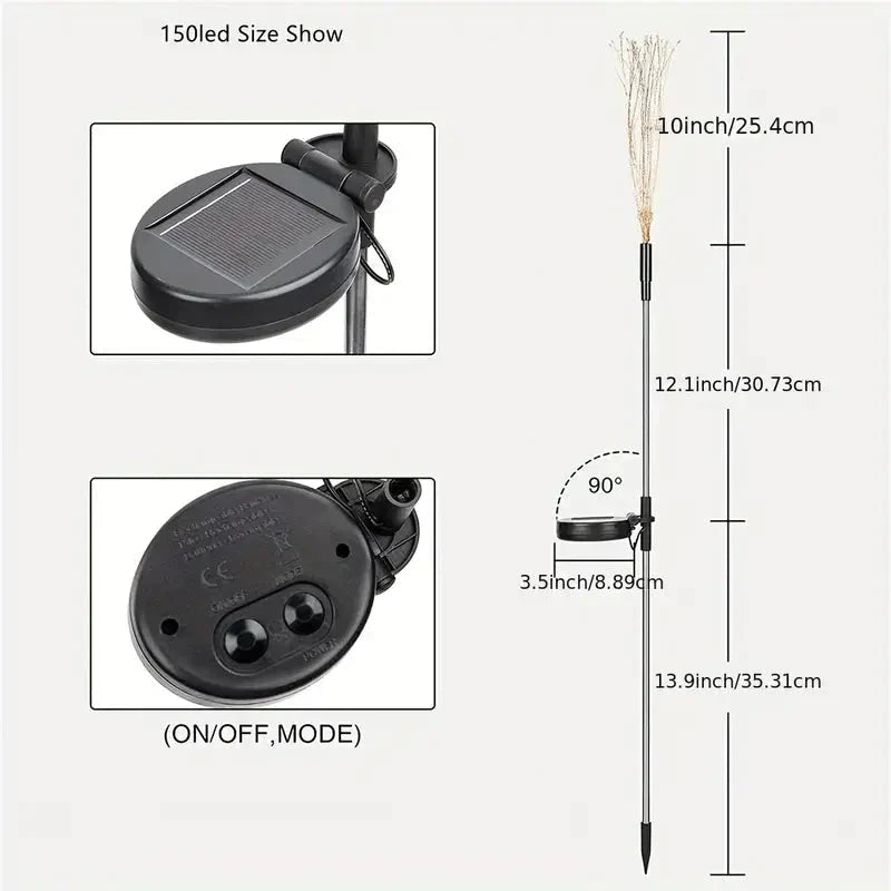 4-Pack: Solar Lights Outdoor, Warm White Garden Lights