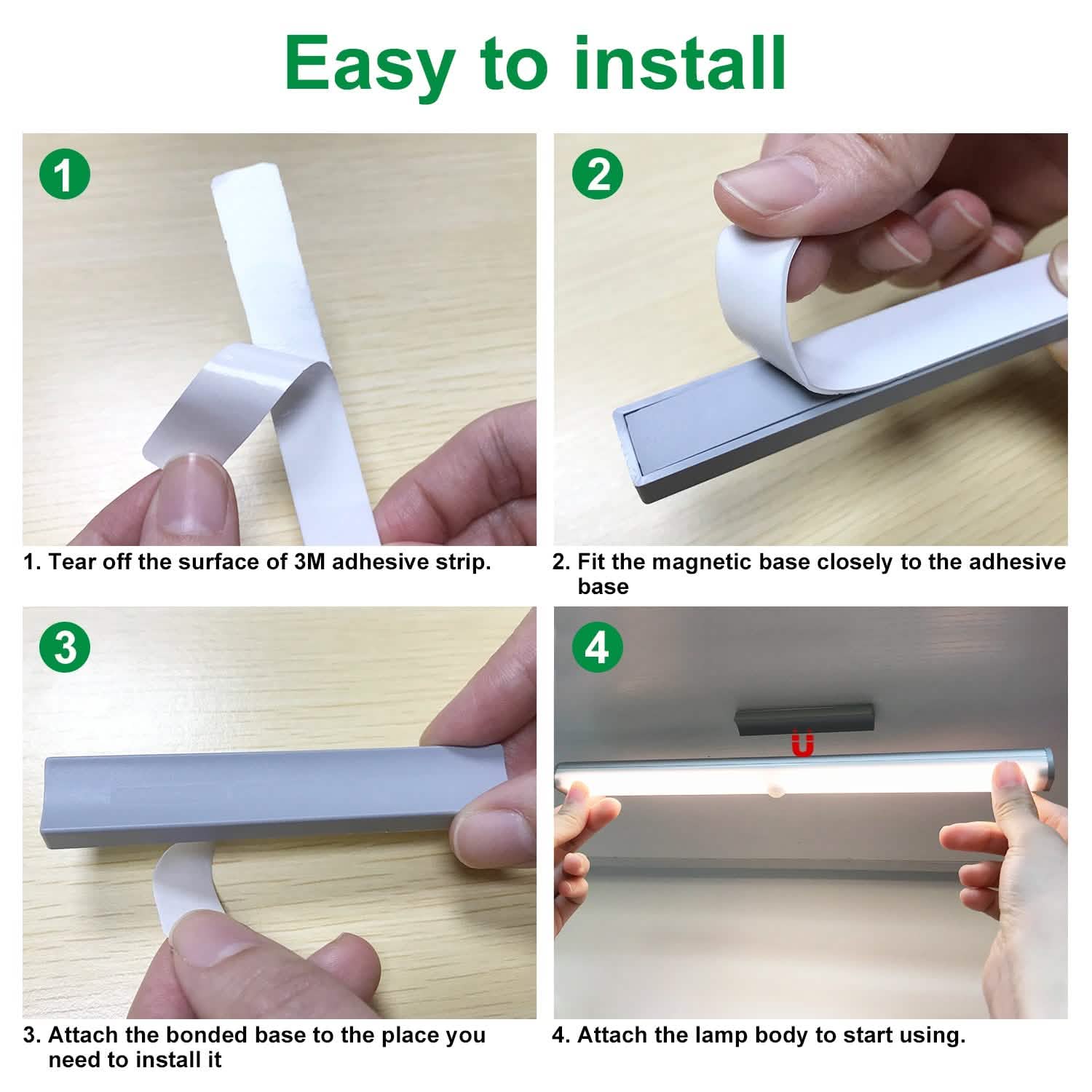 4-pack: Stick Anywhere LED Motion Sensor Light