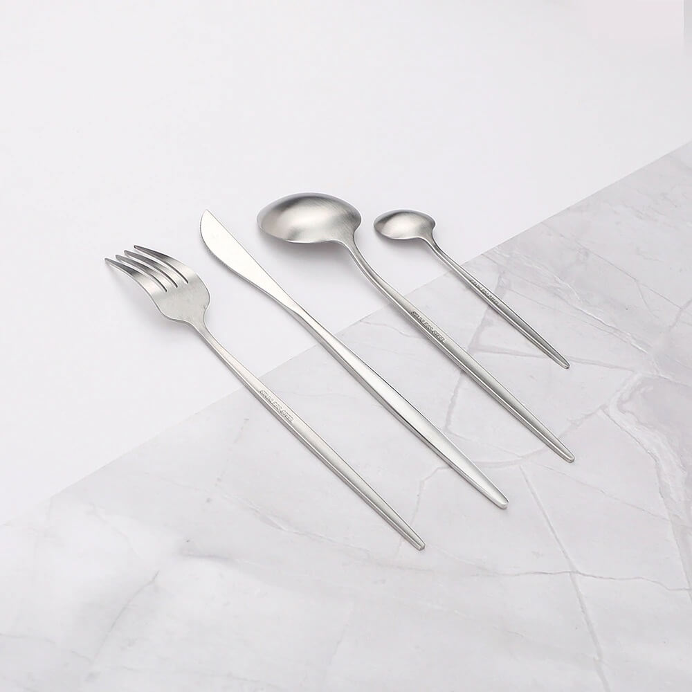 Modern Silver Cutlery Utensil Set