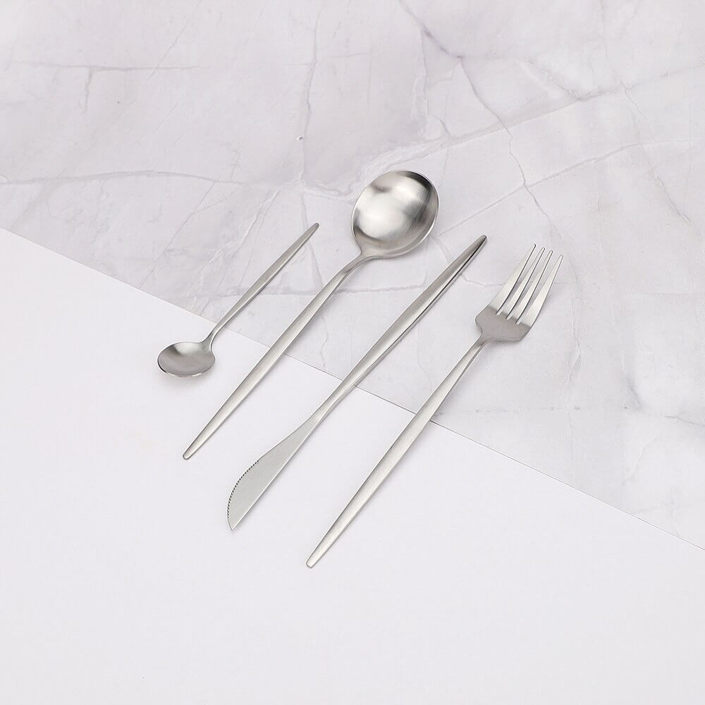 Modern Silver Cutlery Utensil Set