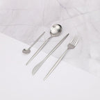 Modern Silver Cutlery Utensil Set
