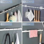 4-part: No drill curtain rod hook holder