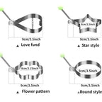 4-piece set: stainless steel creative egg ring molds