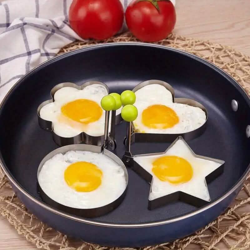 4-piece set: stainless steel creative egg ring molds