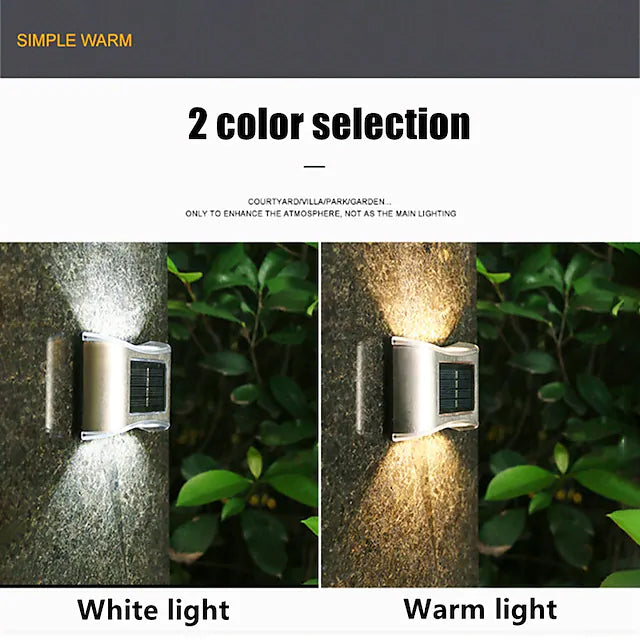 4-piece: Solar Outdoor 6 LED Waterproof Wall Lights