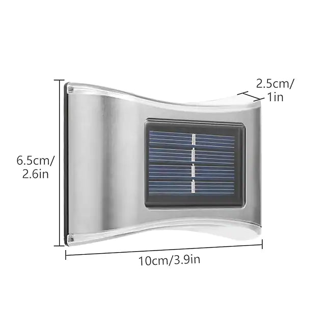 4-piece: Solar Outdoor 6 LED Waterproof Wall Lights