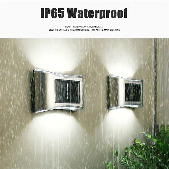 4-piece: Solar Outdoor 6 LED Waterproof Wall Lights