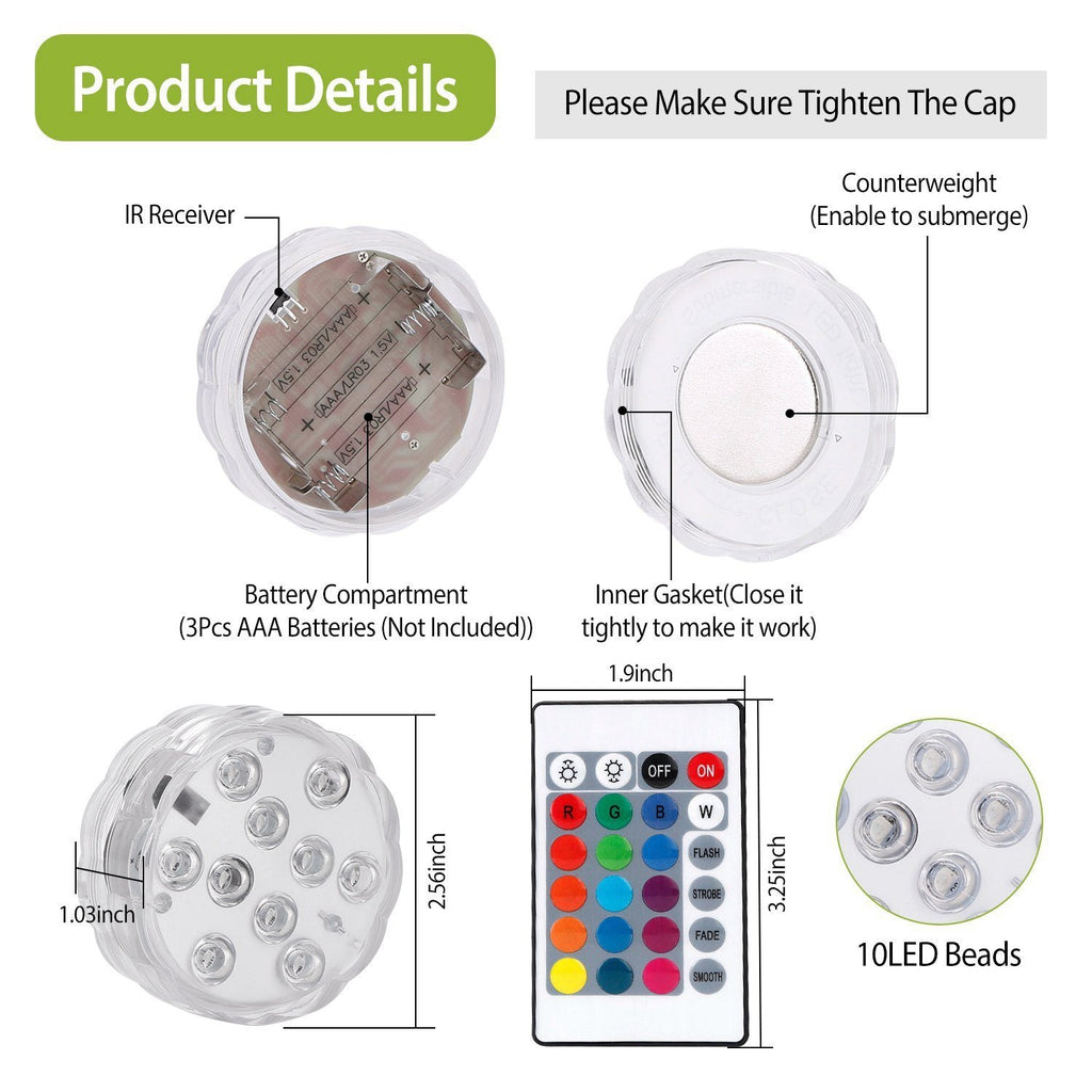 4-Piece: Underwater RGB LED Lights