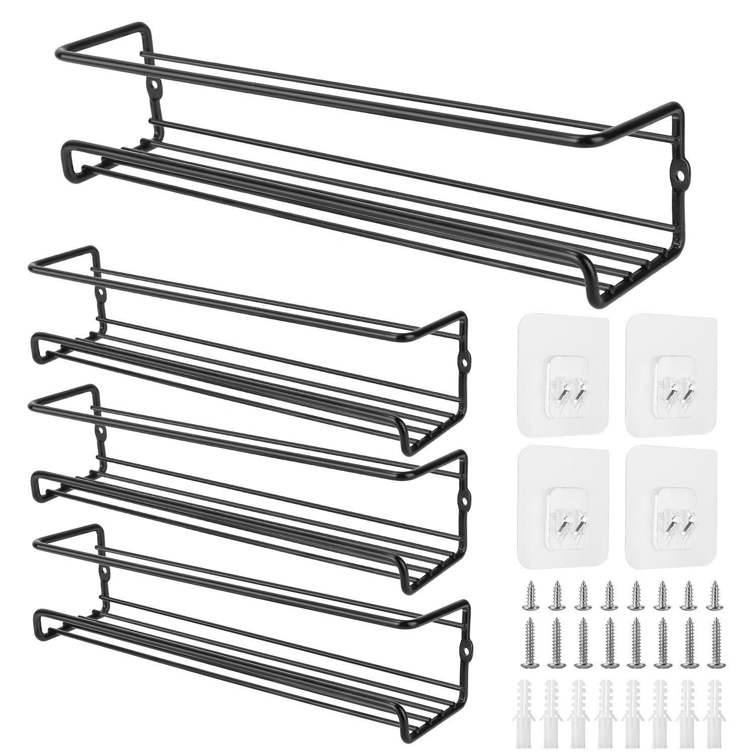 4-piece: Wall-mounted spice racks
