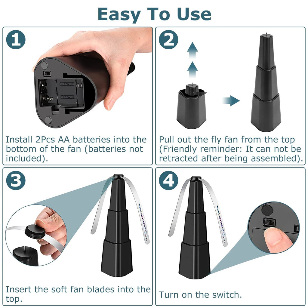 4-Piece: Fly Repellent Fan Table Battery Operated Insect Repellent
