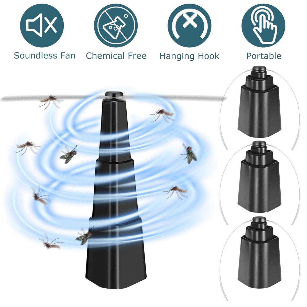 4-Piece: Fly Repellent Fan Table Battery Operated Insect Repellent