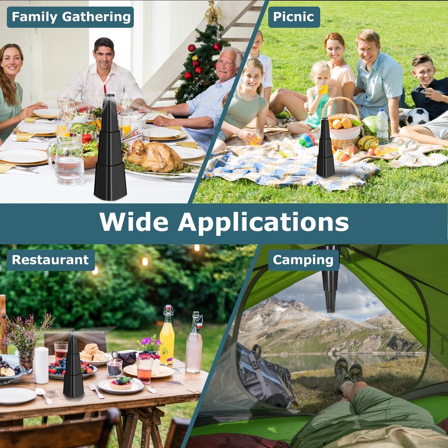 4-Piece: Fly Repellent Fan Table Battery Operated Insect Repellent