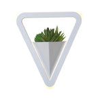 White 1 Bulb Wall Light Minimalistic Acrylic Triangle LED Plant Wall Lamp in Warm/White Light