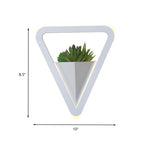 White 1 Bulb Wall Light Minimalistic Acrylic Triangle LED Plant Wall Lamp in Warm/White Light