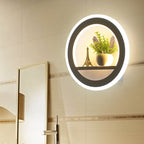 Metal White Wall Lamp Circular 1 Head LED Industrial Wall Light Fixture