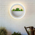 Acrylic White Wall Lamp Round/Rectangular/Diamond LED Industrial Plant Wall Lighting Fixture in Warm/White Light