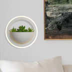 Acrylic White Wall Lamp Round/Rectangular/Diamond LED Industrial Plant Wall Lighting Fixture in Warm/White Light