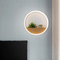 LED Acrylic Wall Light Simple White Round Living Room Plants Wall Mount Light, 8"/12"/16" Diameter