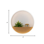 LED Acrylic Wall Light Simple White Round Living Room Plants Wall Mount Light, 8"/12"/16" Diameter