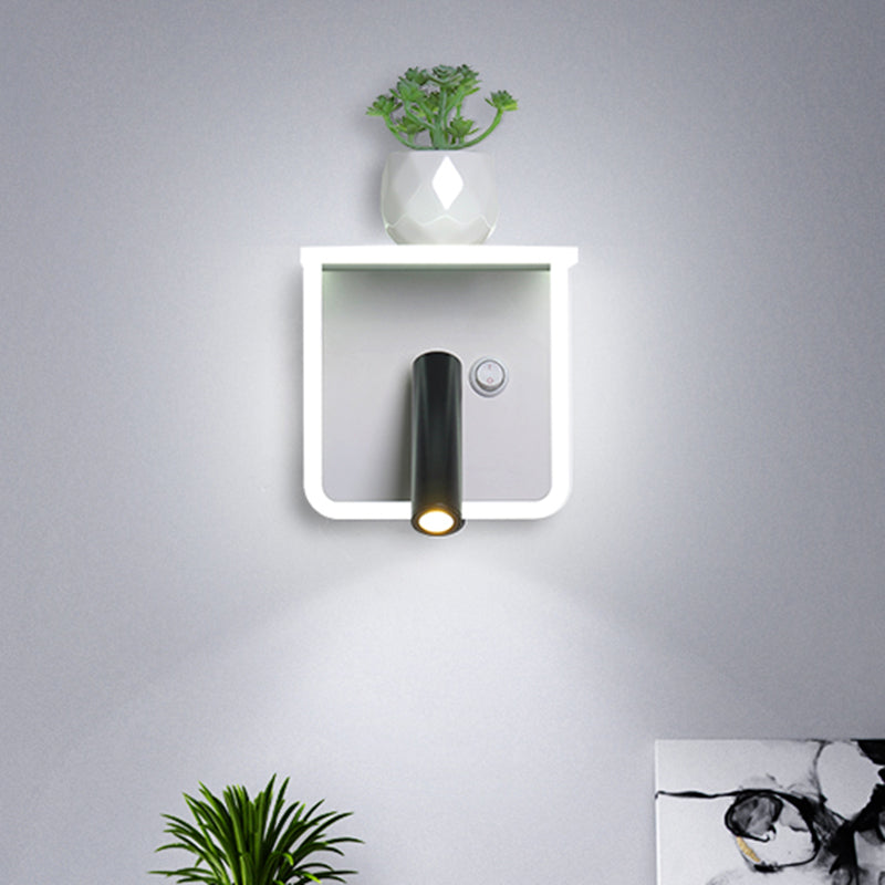 White LED wall light Minimalism Acrylic Round/Rectangle Wall Outdoor Light with Plant Decoration in Warm/White Light